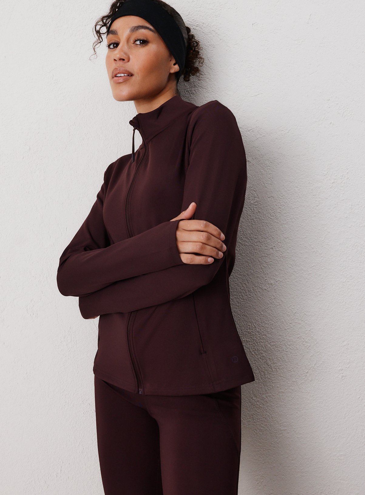 REAKTIV Dark Red Long Sleeve Funnel Neck Zip Through Jacket XXL - Image 3 thumbnail
